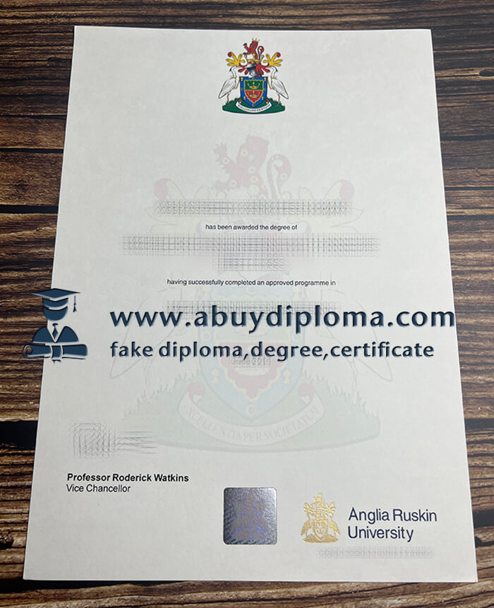 Fake Anglia Ruskin University diploma.