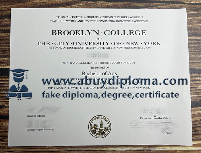 Buy Brooklyn College fake diploma.