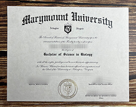 Fake Marymount University diploma.