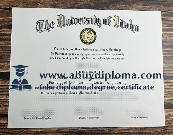 Get University of Idaho fake diploma, Make UIdaho diploma.