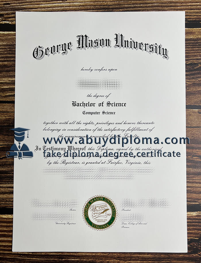 Buy George Mason University fake diploma, Make GMU diploma.