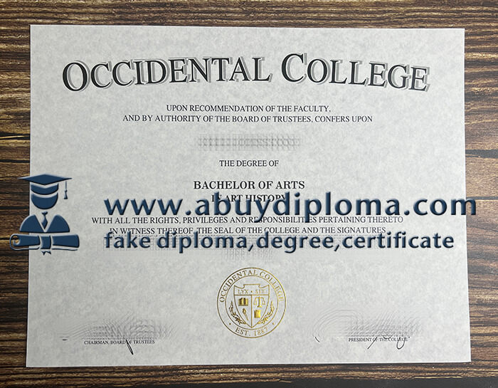 Make Occidental College diploma.