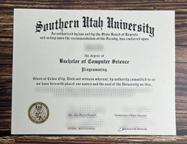 Fake Southern Utah University diploma.