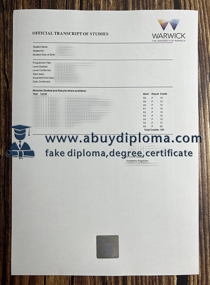 Get University of Warwick fake diploma.