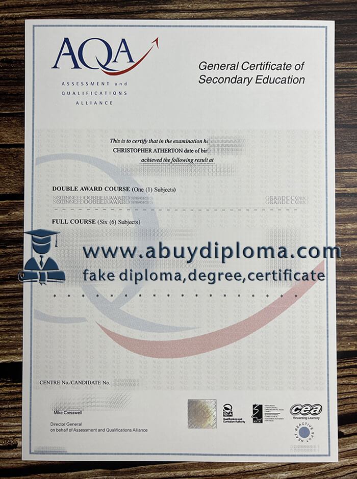 Buy Assessment and Qualifications Alliance fake diploma, Make AQA diploma.
