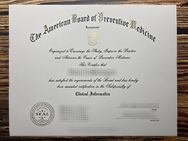 Order American Board of Preventive Medicine fake diploma.