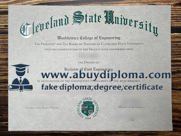 Buy Cleveland State University fake diploma, Make CSU diploma.