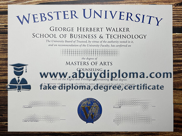 Fake Webster University diploma online.