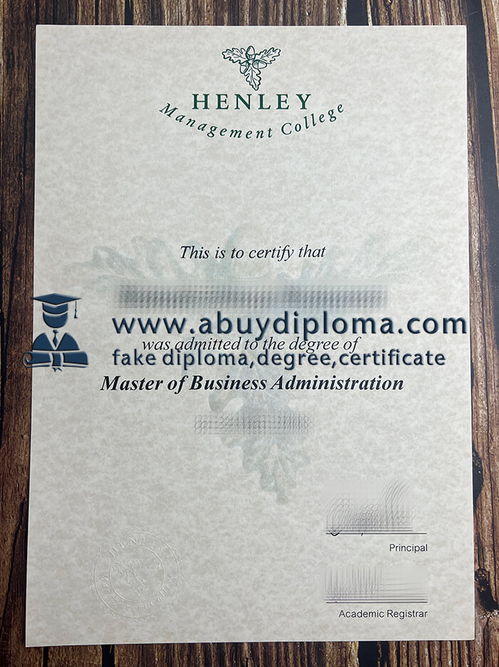 Buy Henley Management College fake diploma.