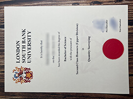 Fake London South Bank University diploma.