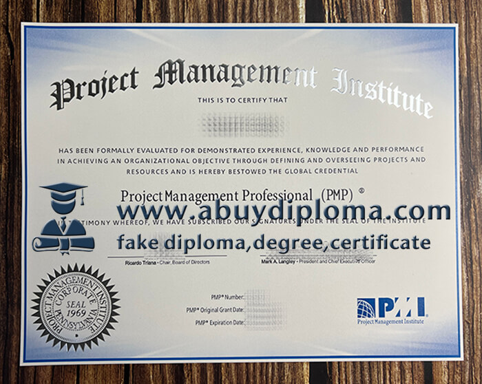 Buy Project Management Professional fake certificate, Fake PMP certificate online.