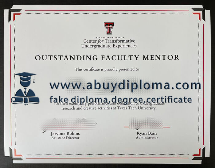 Buy Texas Tech University fake diploma online.
