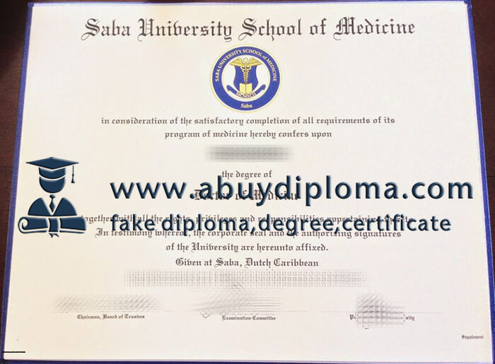 Buy Saba University School of Medicine fake diploma online.