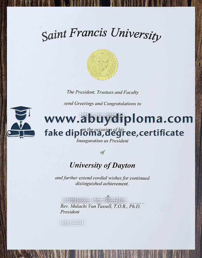 Buy Saint Francis University fake diploma online. Fake SFU degree online.