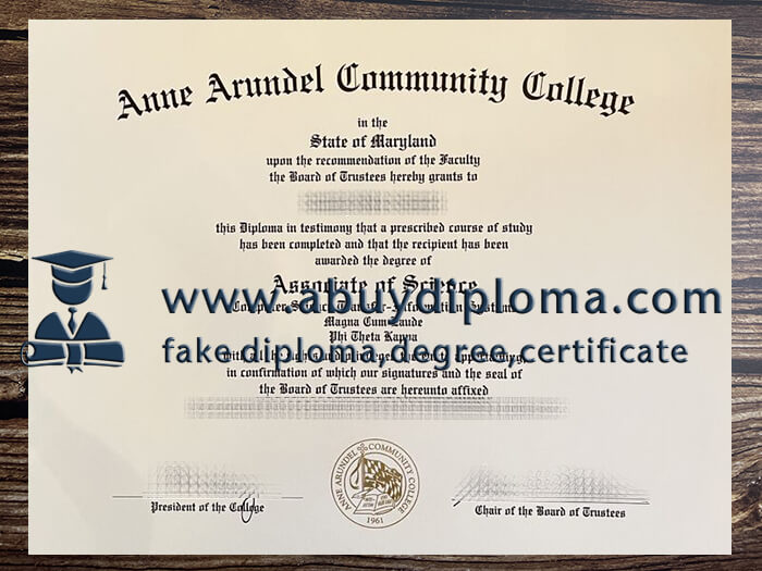 Buy Anne Arundel Community College fake diploma, Get AACC degree online.