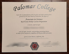 Obtain Palomar College fake diploma online.
