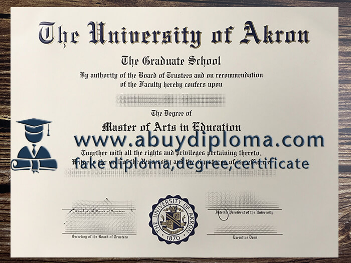 Buy University of Akron fake diploma online.