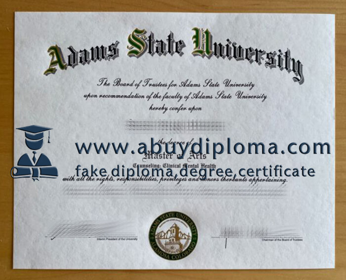 Buy Adams State University fake diploma online.