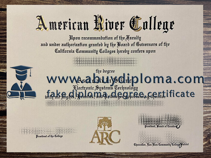 Buy American River College fake diploma online.