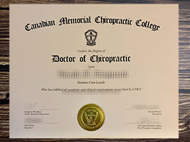 Obtain Canadian Memorial Chiropractic College fake diploma.
