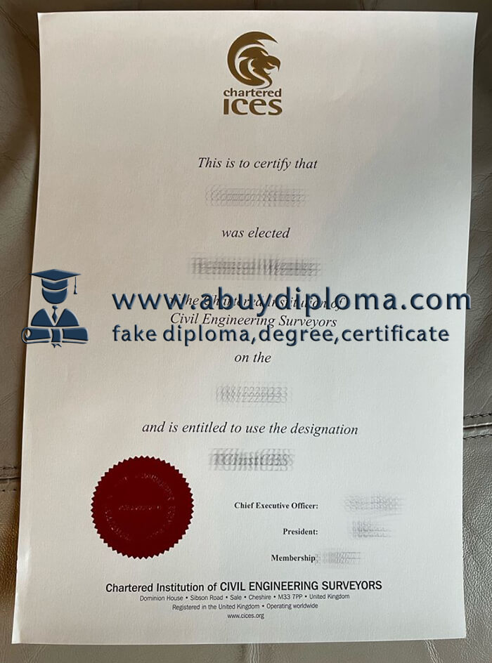 Buy Chartered ICES fake diploma online.