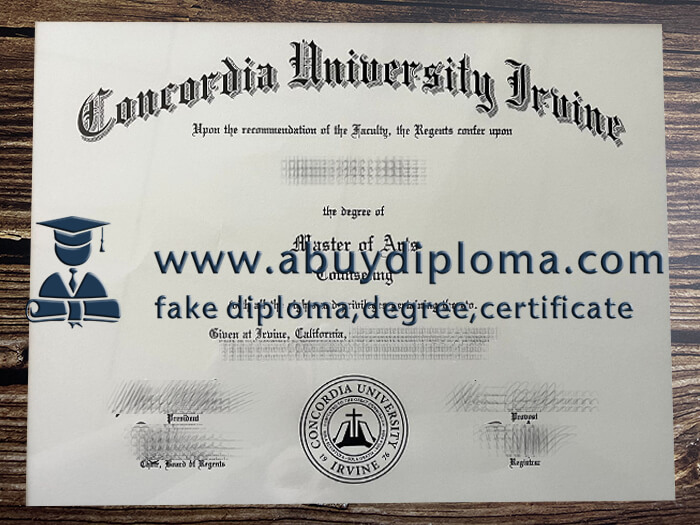 Buy Concordia University Irvine fake diploma.