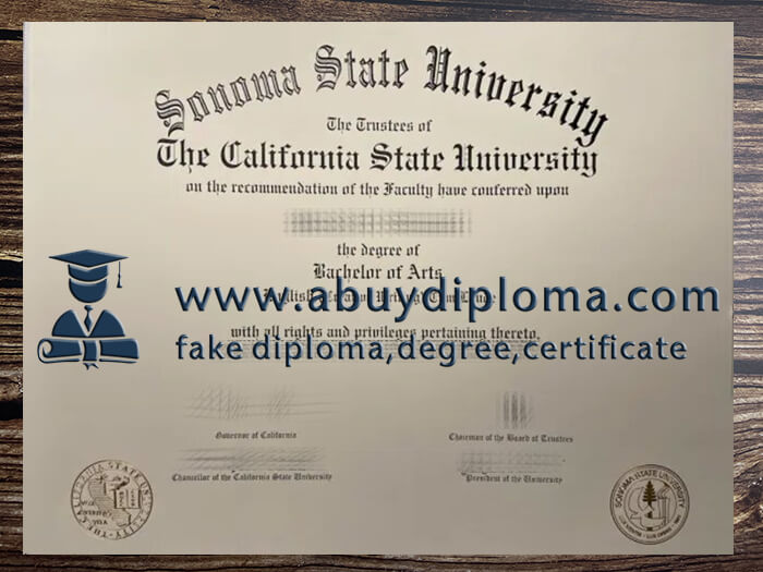 Buy Sonoma State University fake diploma, Fake SSU degree online.