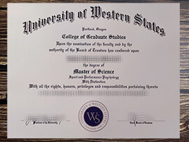 Get University of Western States fake diploma.