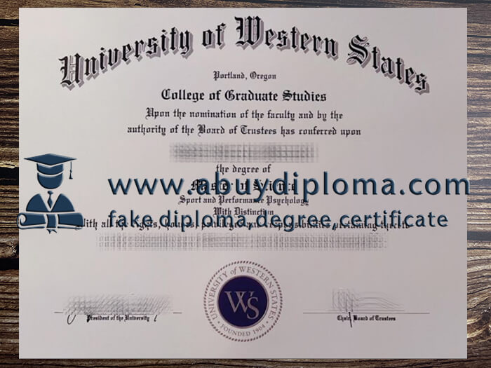 Buy University of Western States fake diploma online.