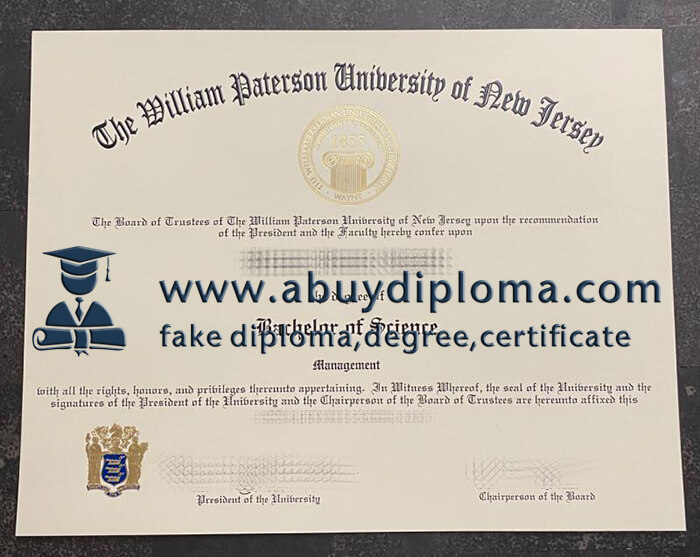 Buy William Paterson University of New Jersey fake diploma, Fake WPUNJ degree.