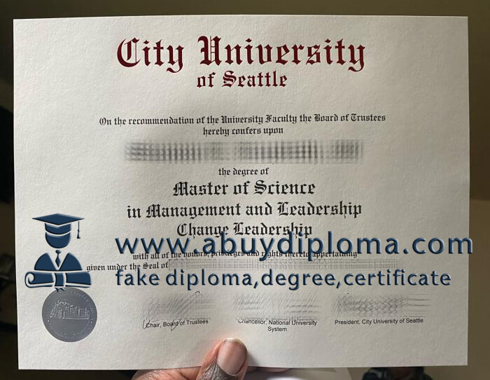 Buy City University of Seattle fake diploma online.