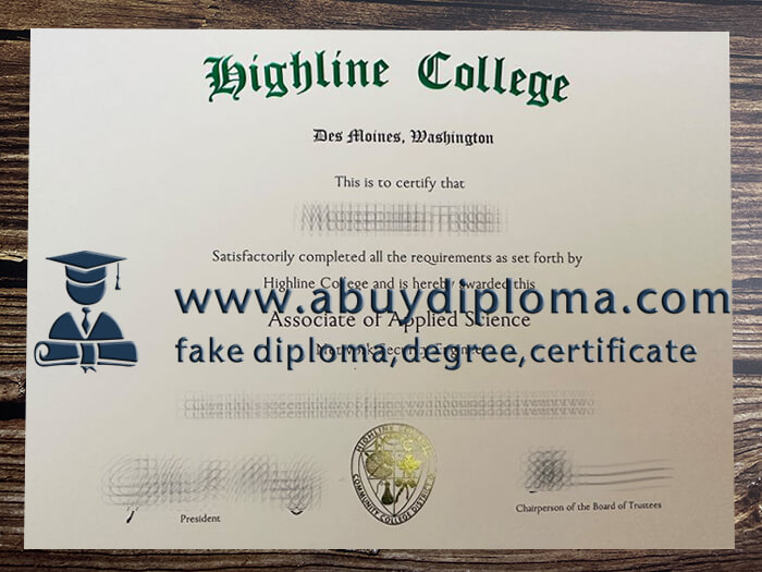 Buy Highline College fake diploma.
