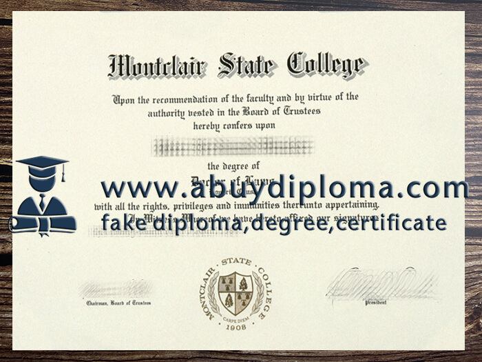 Buy Montclair State College fake diploma, Fake MSU degree.