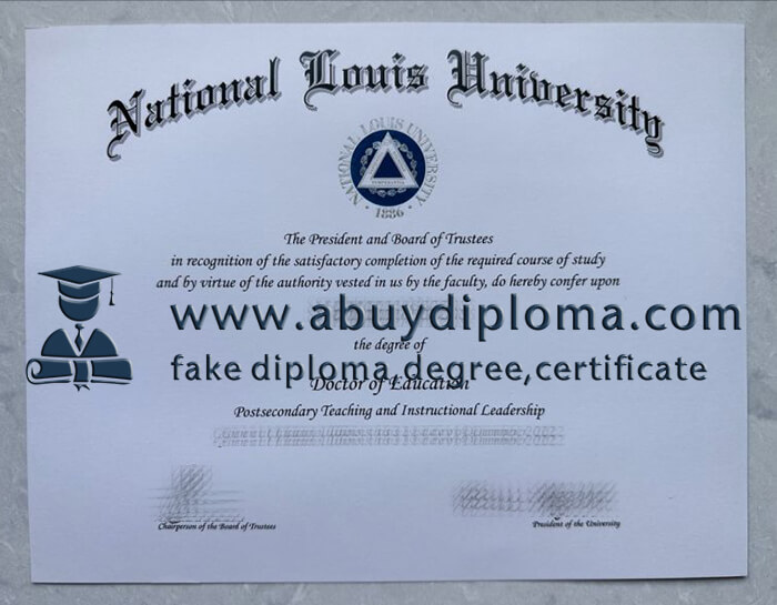 Buy National Louis University fake diploma, Fake NLU diploma.