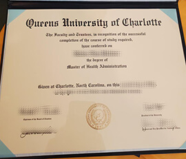 Fake Queens University of Charlotte diploma online.