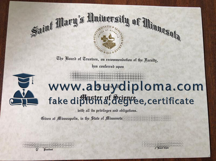 Buy Saint Mary's University of Minnesota fake diploma.