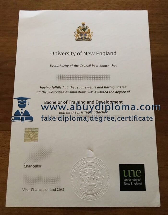 Buy University of New England fake diploma, Fake UNE degree online.