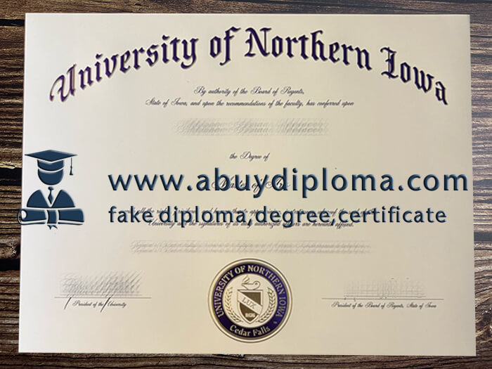 Buy University of Northern Iowa fake diploma online, Fake UNI certificate online.