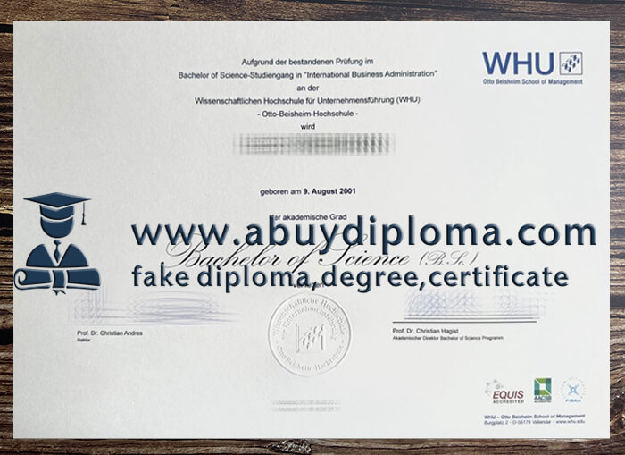Buy WHU Otto Beisheim School of Management fake diploma.