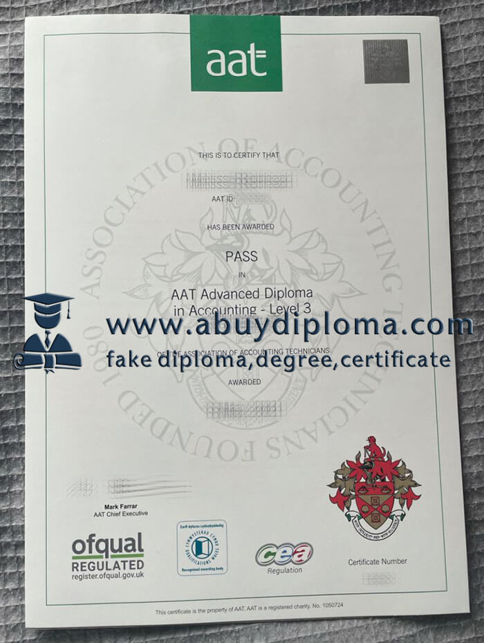 Buy AAT Advanced fake certificate.