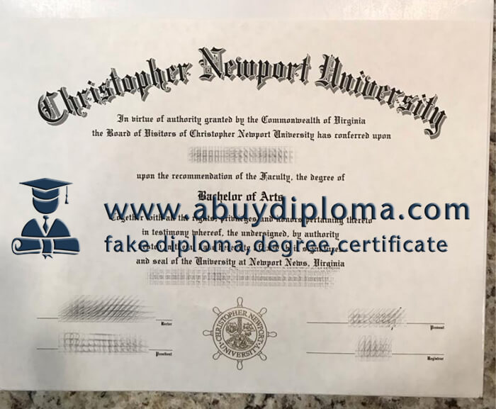 Buy Christopher Newport University fake diploma, Fake CNU degree.