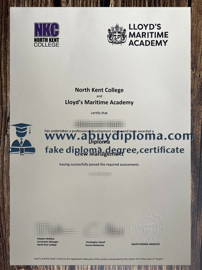 Get North Kent College fake diploma online.