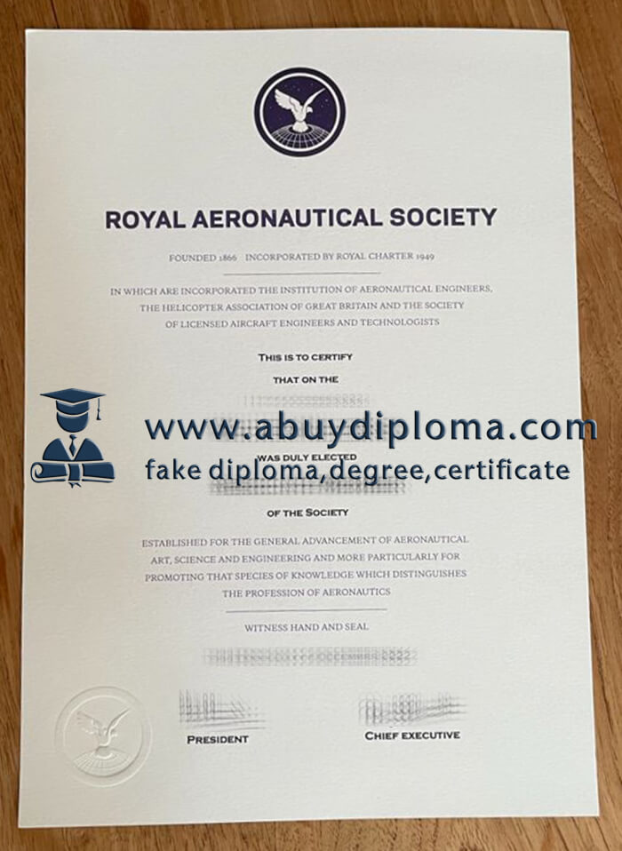 Buy Royal Aeronautical Society fake diploma.