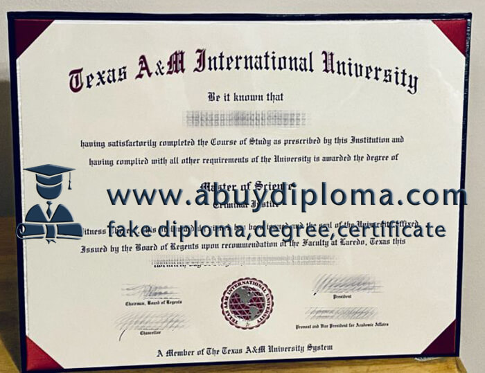 Buy Texas A&M International University fake diploma.