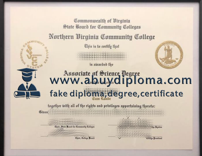 Buy Northern Virginia Community College fake diploma, Fake NVCC certificate.