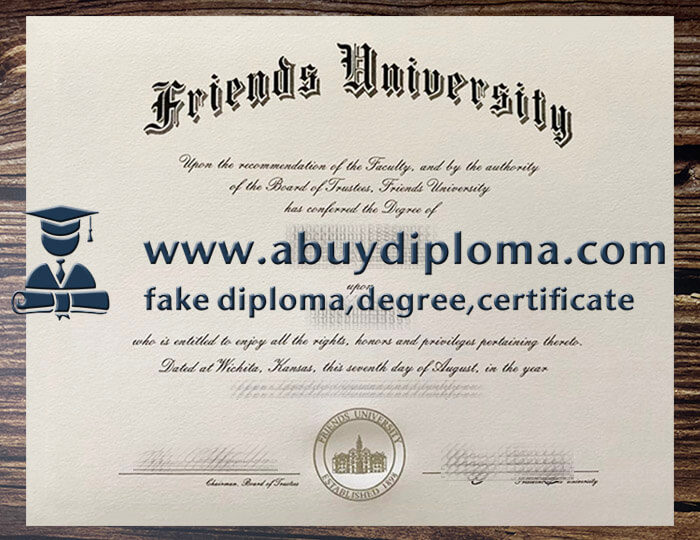 Buy a Friends University fake diploma.