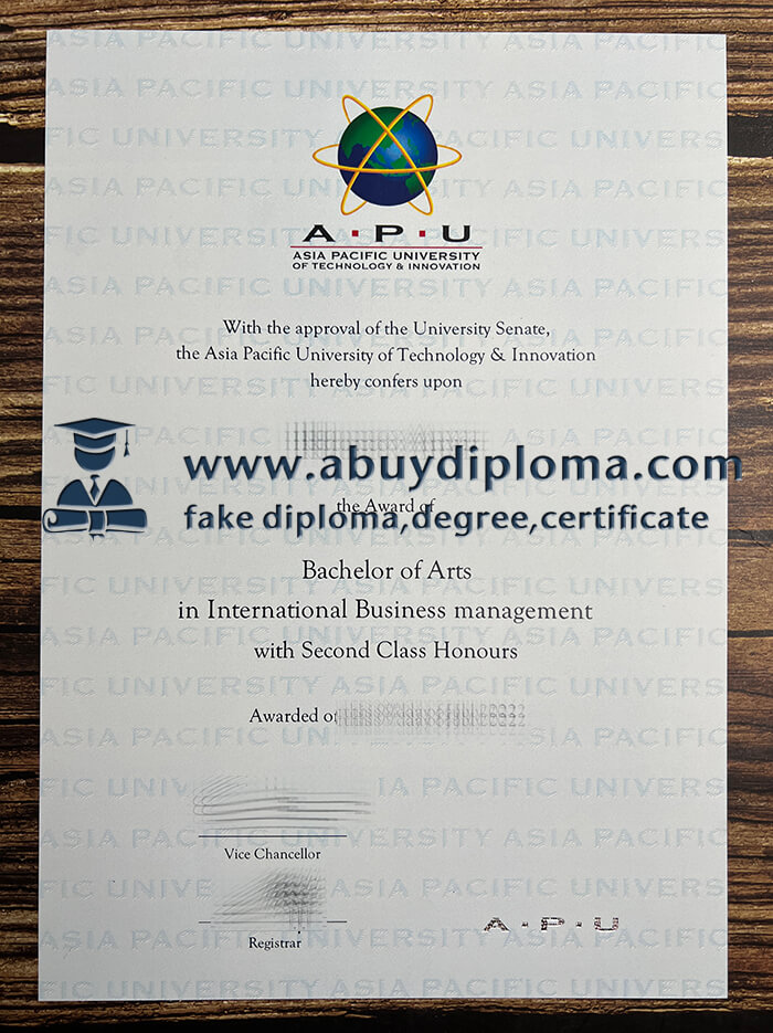 Buy Asia Pacific University fake diploma online.