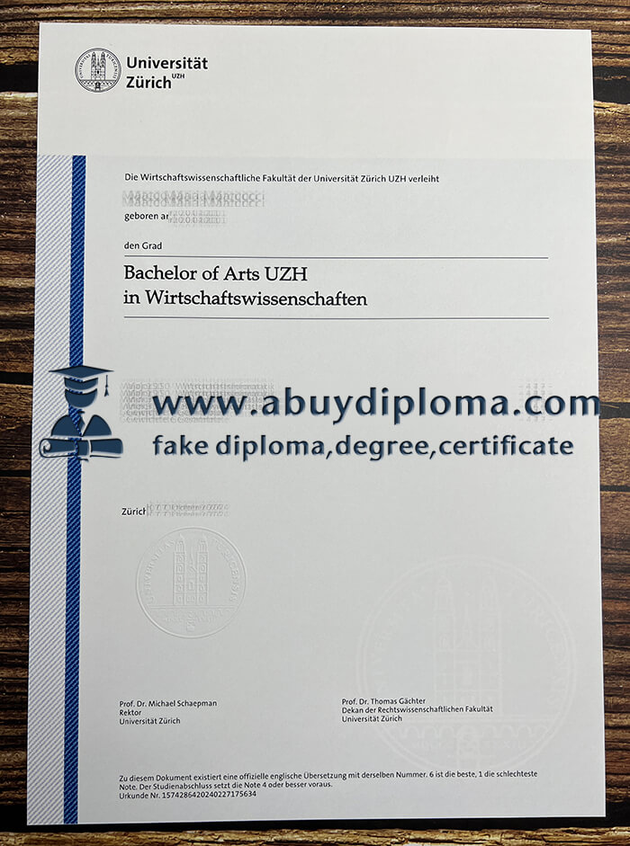 Buy Universität Zürich fake diploma, Fake UZH degree.