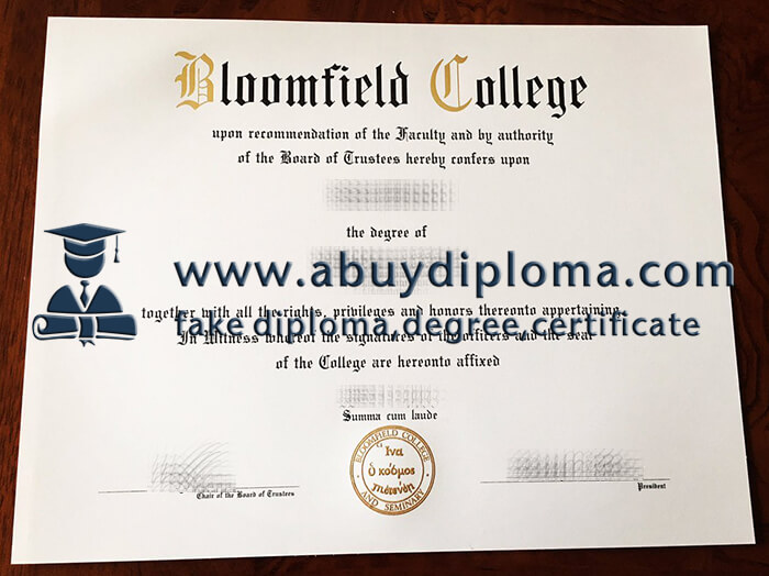 Buy Bloomfield College fake diploma, Fake Bloomfield College degree.