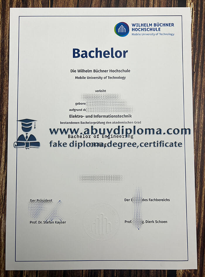 Get a Wilhelm Büchner Hochschule fake certificate.